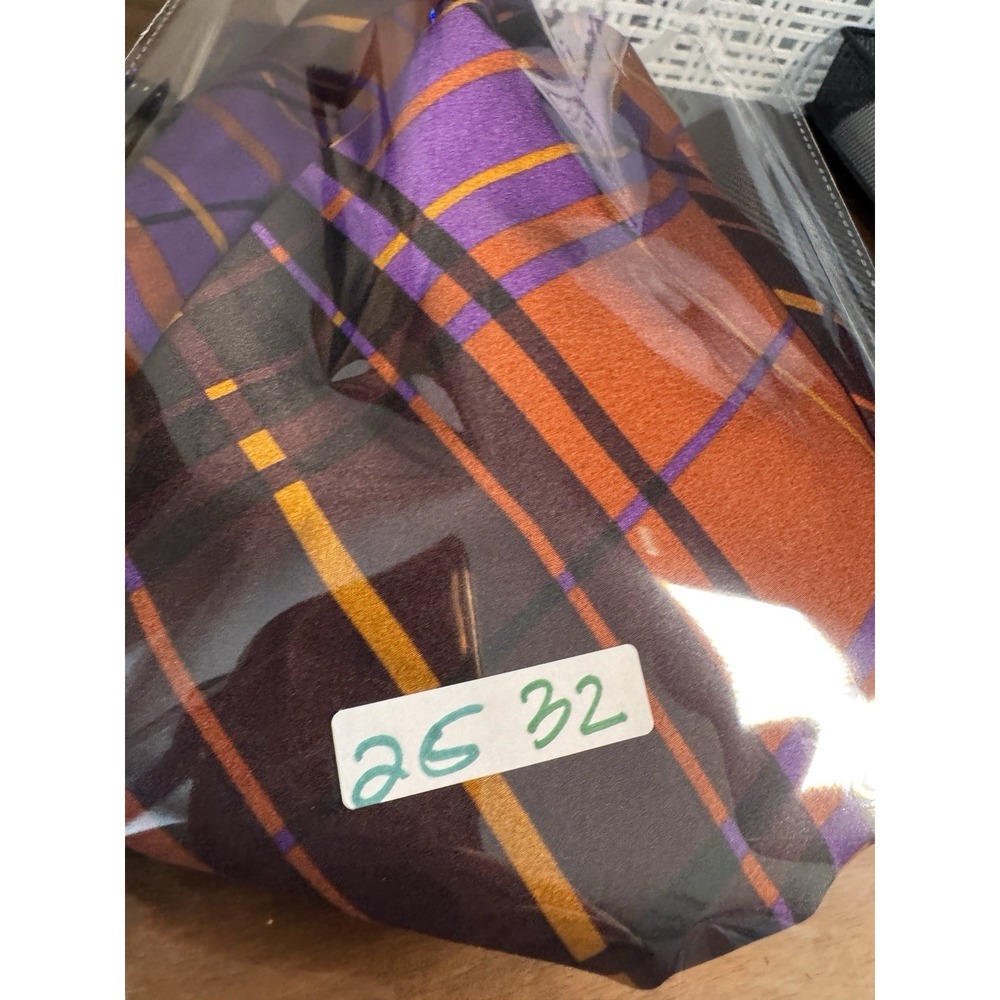 Whimsigoth Plaid Bias Cut Midi Skirt Satin Womens XL Purple Rust Twee Academia - Picture 8 of 8